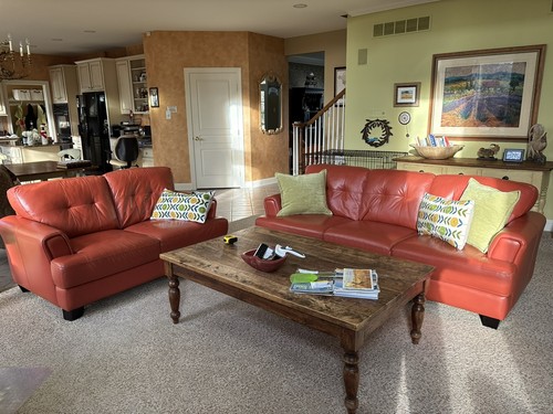 Italian leather set sofa - italian, (or